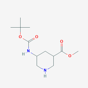 molecular formula C12H22N2O4 B1390495 5-tert-Butoxycarbonylamino-piperidine-3-carboxylic acid methyl ester CAS No. 903094-67-7