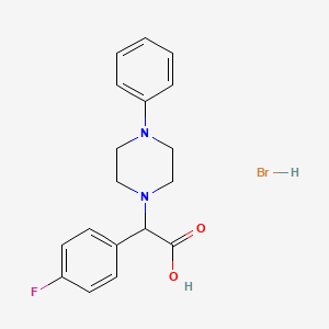 molecular formula C18H20BrFN2O2 B1390499 (4-Fluorophenyl)(4-phenylpiperazin-1-yl)-acetic acid hydrobromide CAS No. 1063629-72-0