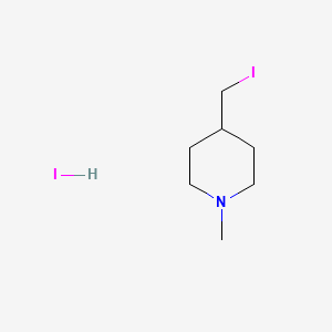 molecular formula C7H15I2N B13905075 4-Iodomethyl-1-methyl-piperidine hydroiodide 