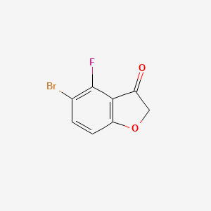 molecular formula C8H4BrFO2 B13905081 5-Bromo-4-fluoro-benzofuran-3-one 