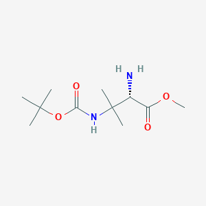 molecular formula C11H22N2O4 B1390511 (S)-methyl 2-amino-3-(tert-butoxycarbonylamino)-3-methylbutanoate CAS No. 1093192-07-4