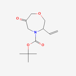 molecular formula C12H19NO4 B13905111 Tert-butyl 6-oxo-3-vinyl-1,4-oxazepane-4-carboxylate 