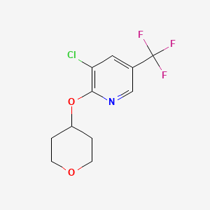 molecular formula C11H11ClF3NO2 B1390526 3-chloro-2-(tetrahydro-2H-pyran-4-yloxy)-5-(trifluoromethyl)pyridine CAS No. 1217013-38-1