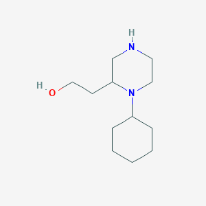 molecular formula C12H24N2O B1390531 2-(1-Cyclohexyl-2-piperazinyl)ethanol CAS No. 1211505-12-2