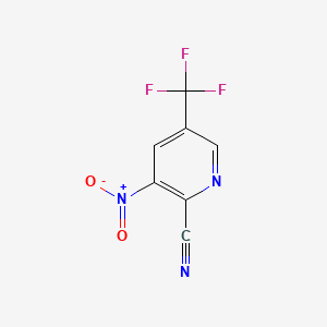 molecular formula C7H2F3N3O2 B1390532 3-Nitro-5-(trifluoromethyl)picolinonitrile CAS No. 866775-16-8