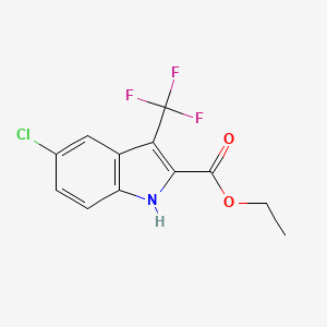 molecular formula C12H9ClF3NO2 B1390536 Ethyl 5-chloro-3-(trifluoromethyl)-1H-indole-2-carboxylate CAS No. 902772-08-1