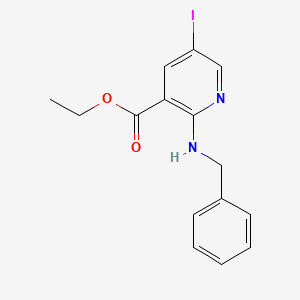 molecular formula C15H15IN2O2 B1390537 Ethyl 2-(benzylamino)-5-iodonicotinate CAS No. 1190198-19-6