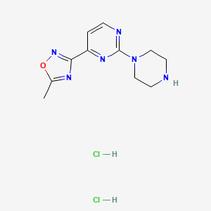 molecular formula C11H16Cl2N6O B1390541 4-(5-Methyl-1,2,4-oxadiazol-3-yl)-2-piperazin-1-ylpyrimidine dihydrochloride CAS No. 1177093-10-5