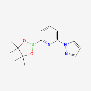 molecular formula C14H18BN3O2 B1390543 2-(1H-Pyrazol-1-yl)-6-(4,4,5,5-tetramethyl-1,3,2-dioxaborolan-2-yl)pyridine CAS No. 1186115-51-4