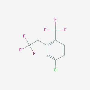 molecular formula C9H5ClF6 B1390558 4-Chloro-2-(2,2,2-trifluoroethyl)-1-(trifluoromethyl)benzene CAS No. 1099597-50-8
