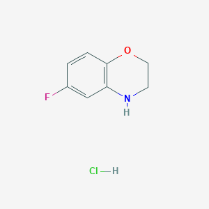 molecular formula C8H9ClFNO B1390562 6-fluoro-3,4-dihydro-2H-benzo[b][1,4]oxazine hydrochloride CAS No. 1210247-51-0
