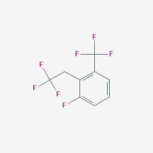 molecular formula C9H5F7 B1390565 1-Fluoro-2-(2,2,2-trifluoroethyl)-3-(trifluoromethyl)benzene CAS No. 1099597-63-3