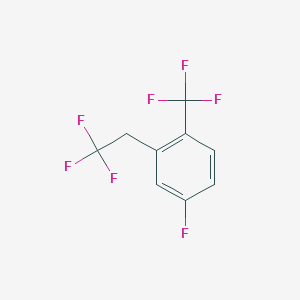 molecular formula C9H5F7 B1390568 4-Fluoro-2-(2,2,2-trifluoroethyl)-1-(trifluoromethyl)benzene CAS No. 1099597-51-9