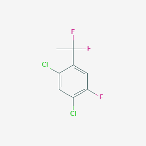 molecular formula C8H5Cl2F3 B1390572 1,5-Dichloro-2-(1,1-difluoroethyl)-4-fluorobenzene CAS No. 1138444-97-9