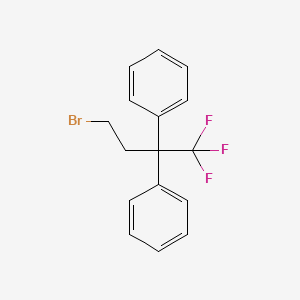 molecular formula C16H14BrF3 B1390575 Benzene, 1,1'-[3-bromo-1-(trifluoromethyl)propylidene]bis- CAS No. 1099598-12-5