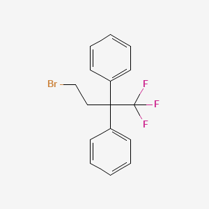 (4-Bromo-1,1,1-trifluoro-2-phenylbutan-2-yl)benzene