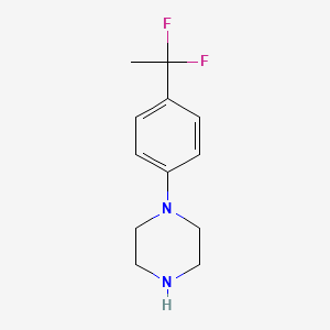 molecular formula C12H16F2N2 B1390576 1-[4-(1,1-Difluoroethyl)phenyl]piperazine CAS No. 1186195-00-5