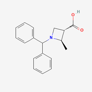 molecular formula C18H19NO2 B13905976 trans-1-Benzhydryl-2-methyl-azetidine-3-carboxylic acid 