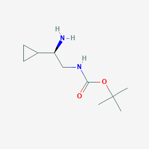 molecular formula C10H20N2O2 B13906092 tert-Butyl (R)-(2-amino-2-cyclopropylethyl)carbamate 