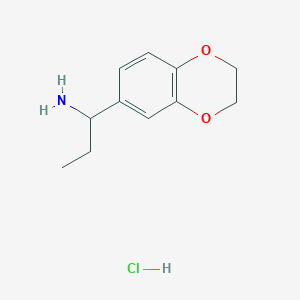molecular formula C11H16ClNO2 B1390614 1-(2,3-二氢-1,4-苯并二氧杂环-6-基)丙-1-胺盐酸盐 CAS No. 1092797-59-5