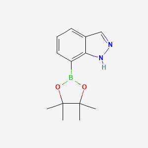 molecular formula C13H17BN2O2 B1390626 7-(4,4,5,5-四甲基-1,3,2-二氧杂硼烷-2-基)-1H-吲唑 CAS No. 915411-02-8