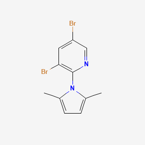 molecular formula C11H10Br2N2 B1390633 3,5-dibromo-2-(2,5-dimethyl-1H-pyrrol-1-yl)pyridine CAS No. 1210477-73-8