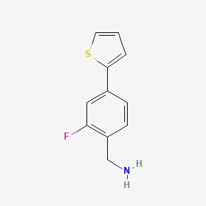 molecular formula C11H10FNS B1390639 1-(2-Fluoro-4-thien-2-ylphenyl)methanamine CAS No. 927801-36-3