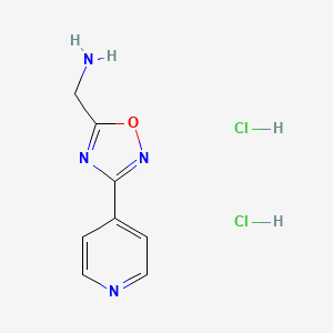 molecular formula C8H10Cl2N4O B1390644 [3-(Pyridin-4-yl)-1,2,4-oxadiazol-5-yl]methanamine dihydrochloride CAS No. 1181458-05-8