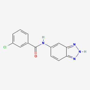 molecular formula C13H9ClN4O B13906495 N-1H-Benzotriazol-6-yl-3-chlorobenzamide CAS No. 216985-32-9