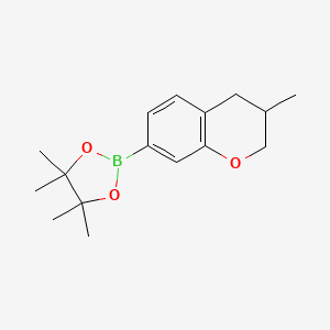 molecular formula C16H23BO3 B13906610 4,4,5,5-tetramethyl-2-(3-methyl-3,4-dihydro-2H-chromen-7-yl)-1,3,2-dioxaborolane 
