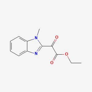 molecular formula C12H12N2O3 B1390662 Ethyl 2-(1-methylbenzimidazol-2-yl)-2-oxoacetate CAS No. 66155-91-7