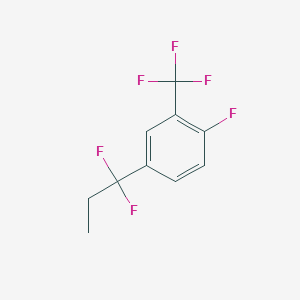 molecular formula C10H8F6 B1390666 4-(1,1-Difluoropropyl)-1-fluoro-2-(trifluoromethyl)benzene CAS No. 1138445-49-4