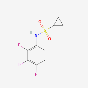 molecular formula C9H8F2INO2S B13906808 N-(2,4-difluoro-3-iodophenyl)cyclopropanesulfonamide 