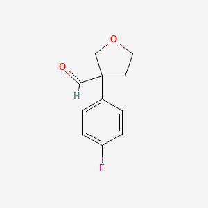 molecular formula C11H11FO2 B1390687 3-(4-氟苯基)四氢-3-呋喃甲醛 CAS No. 1060817-44-8