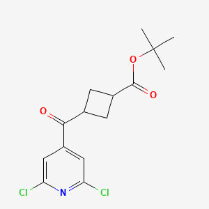 molecular formula C15H17Cl2NO3 B13906920 Tert-butyl cis-3-(2,6-dichloropyridine-4-carbonyl)cyclobutanecarboxylate 