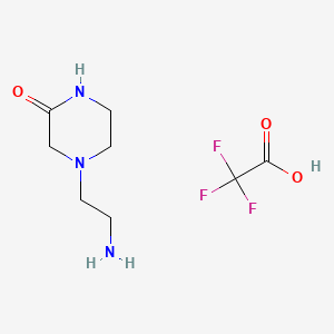 molecular formula C8H14F3N3O3 B13907029 4-(2-Aminoethyl)piperazin-2-one;2,2,2-trifluoroacetic acid 