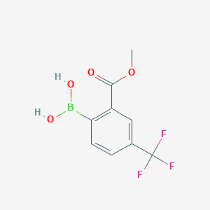 molecular formula C9H8BF3O4 B1390721 2-(Methoxycarbonyl)-4-(trifluoromethyl)phenylboronic acid CAS No. 1072951-42-8