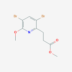 molecular formula C10H11Br2NO3 B13907479 Methyl 3-(3,5-dibromo-6-methoxypyridin-2-yl)propanoate 