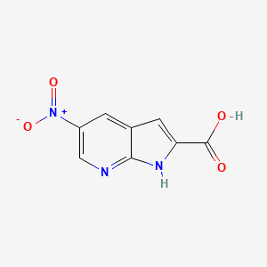 molecular formula C8H5N3O4 B1390748 5-nitro-1H-pyrrolo[2,3-b]pyridine-2-carboxylic acid CAS No. 1150618-15-7