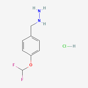 molecular formula C8H11ClF2N2O B1390757 [4-(Difluoromethoxy)benzyl]hydrazine hydrochloride CAS No. 1059626-03-7