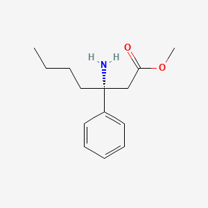 molecular formula C14H21NO2 B13907592 methyl (3R)-3-amino-3-phenylheptanoate 