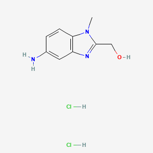 molecular formula C9H13Cl2N3O B1390767 (5-Amino-1-methyl-1h-benzoimidazol-2-yl)-methanol dihydrochloride CAS No. 1158781-00-0