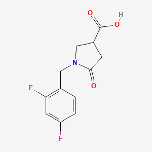 molecular formula C12H11F2NO3 B1390779 1-(2,4-Difluorobenzyl)-5-oxopyrrolidine-3-carboxylic acid CAS No. 1098340-12-5