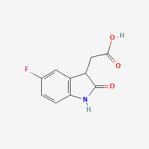 molecular formula C10H8FNO3 B1390781 2-(5-Fluoro-2-oxoindolin-3-yl)acetic acid CAS No. 915920-32-0