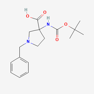 molecular formula C17H24N2O4 B1390795 1-Benzyl-3-(tert-butoxycarbonylamino)pyrrolidine-3-carboxylic acid CAS No. 1027511-74-5