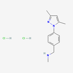 molecular formula C13H19Cl2N3 B1390796 [4-(3,5-Dimethyl-1h-pyrazol-1-yl)benzyl]-methylamine dihydrochloride CAS No. 1185299-33-5