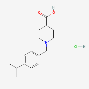 molecular formula C16H24ClNO2 B1390797 1-(4-Isopropylbenzyl)piperidine-4-carboxylic acid hydrochloride CAS No. 1185298-68-3