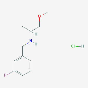 molecular formula C11H17ClFNO B1390805 N-(3-Fluorobenzyl)-1-methoxy-2-propanamine hydrochloride CAS No. 1185303-96-1