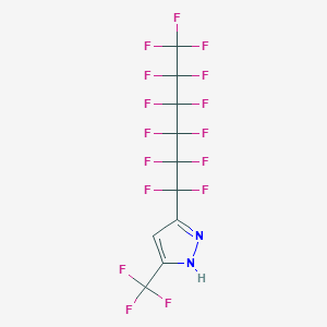 molecular formula C10H2F16N2 B1390806 3-Perfluorohexyl-5-trifluoromethyl-pyrazole CAS No. 1240309-75-4