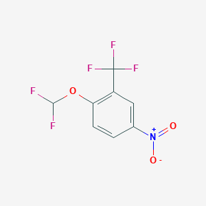 molecular formula C8H4F5NO3 B1390816 1-(Difluoromethoxy)-4-nitro-2-(trifluoromethyl)benzene CAS No. 933674-83-0
